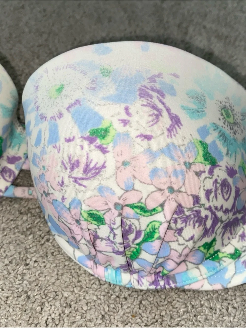 Aerie Holly 34C Bikini Top‎ Strapless NWT Floral Print Underwire